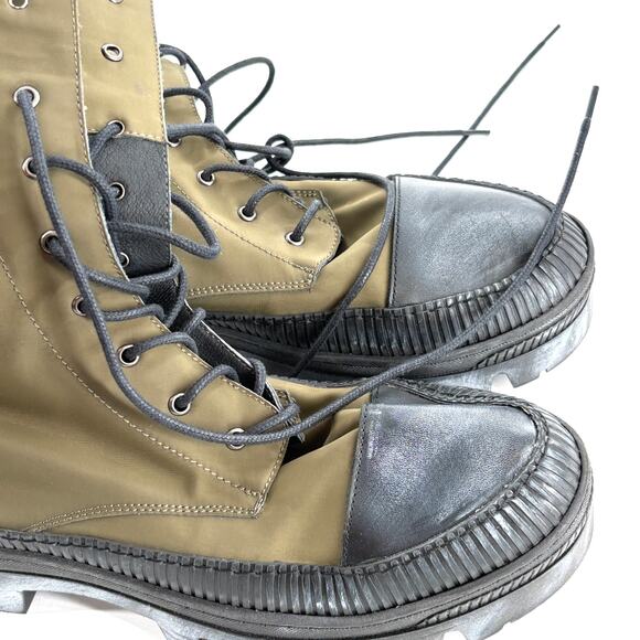 Free People Goldie Lug Combat Boots 10 40 NWOT Olive Green Ankle Lace Up 90s Y2K - Picture 6 of 10
